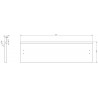 Mexen Rivel Front Rillen für Waschtischunterschrank 70 x 20 cm, Graphit Matt - 91A20-0700-235-1-66