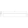 Mexen Rivel Front für Badschrankkorpus 140 x 20 cm, Graphit matt - 91A20-1400-235-1-66