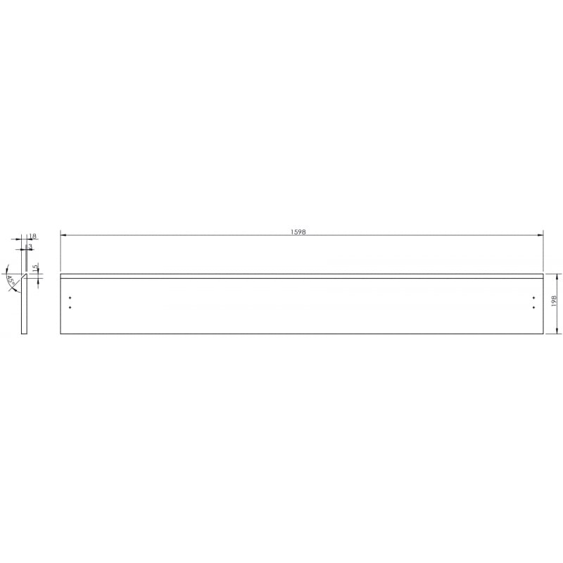 Mexen Rivel geriffelter Front für Badschrankkorpus 160 x 20 cm, schwarz matt - 91A20-1600-235-1-71