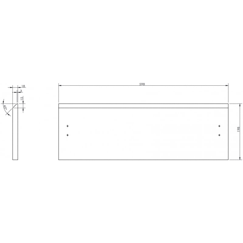 Mexen Rivel Front geriffelt für Waschtischunterschrank 60 x 20 cm, Nussbaum - 91A20-0600-235-1-86