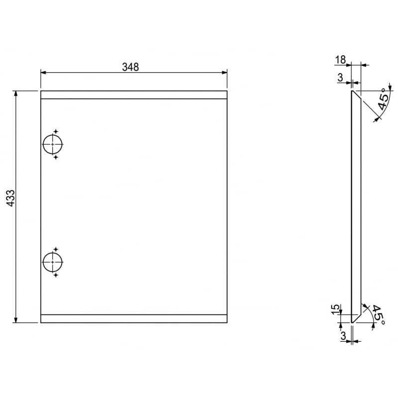 Mexen Rivel gerillter Front für Badschrankkörper 35 x 43,5 cm, weiß matt - 91A21-0350-470-1-01
