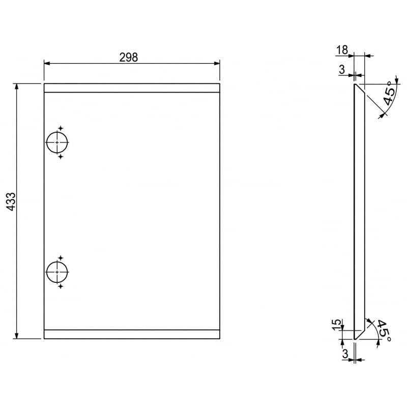 Mexen Rivel Front für den Korpus des Badezimmerschranks gerillt 30 x 43,5 cm, graumatt - 91A21-0300-470-1-62