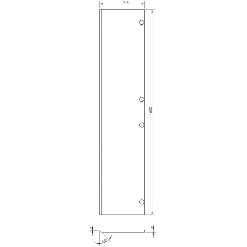 Mexen Rivel Front geriffelt für den Badschrankkorpus 35 x 160 cm, graphit matt - 91A21-1600-300-1-66