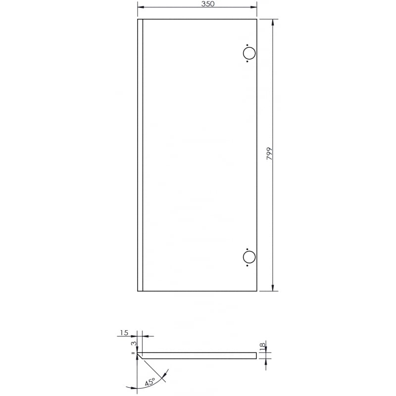 Mexen Rivel Front geriffelt für den Korpus des Badezimmerschranks 35 x 80 cm (2 Stk.), Eiche - 91A21-1600-300-2-81