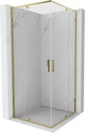 Mexen Exo quadratische Duschkabine mit Schwingtür 70 x 70 cm, transparent, gold - 8110-070-070-50-00