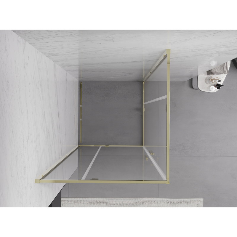 Mexen Exo quadratische Duschkabine mit Schwingtür 80 x 80 cm, transparent, gold - 8110-080-080-50-00