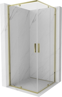Mexen Exo Eckduschkabine schwenkbar 90 x 90 cm, transparent, gold - 8110-090-090-50-00