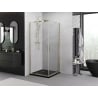 Mexen Exo Eckduschkabine schwenkbar 90 x 90 cm, transparent, gold - 8110-090-090-50-00