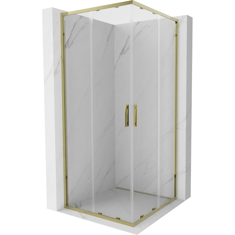 Mexen Exo quadratische Duschkabine Schiebetür 70 x 70 cm, transparent, gold - 8111-070-070-50-00