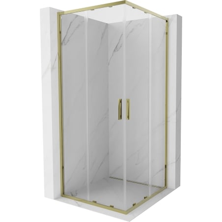 Mexen Exo quadratische Duschkabine Schiebetür 70 x 70 cm, transparent, gold - 8111-070-070-50-00