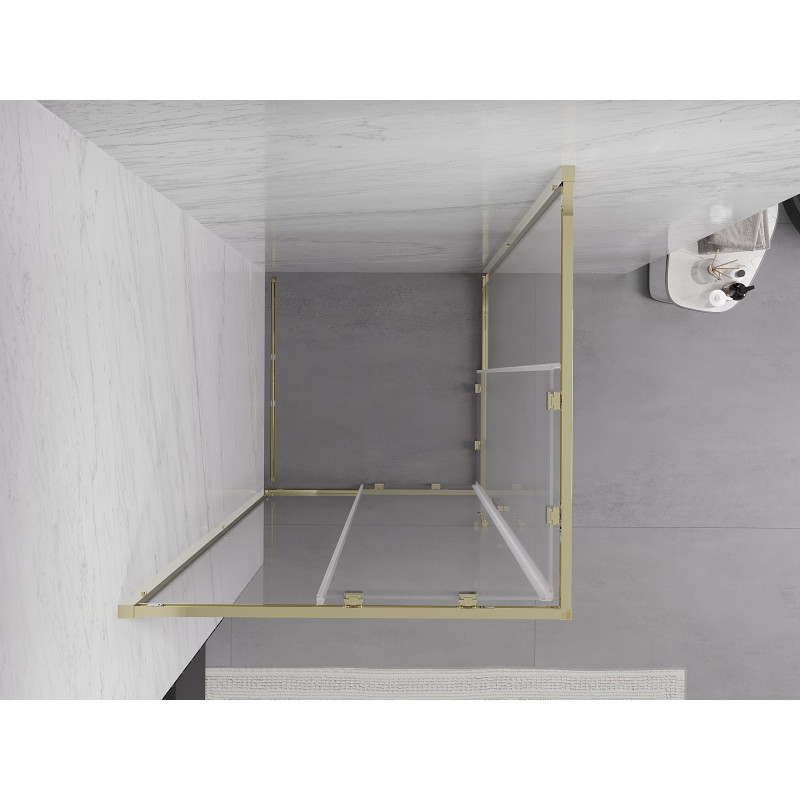 Mexen Exo quadratische Duschkabine Schiebetür 70 x 70 cm, transparent, gold - 8111-070-070-50-00