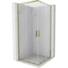 Mexen Exo quadratische Duschkabine zum Schieben 90 x 90 cm, transparent, gold - 8111-090-090-50-00