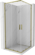 Mexen Exo quadratische Duschkabine zum Schieben 90 x 90 cm, transparent, gold - 8111-090-090-50-00