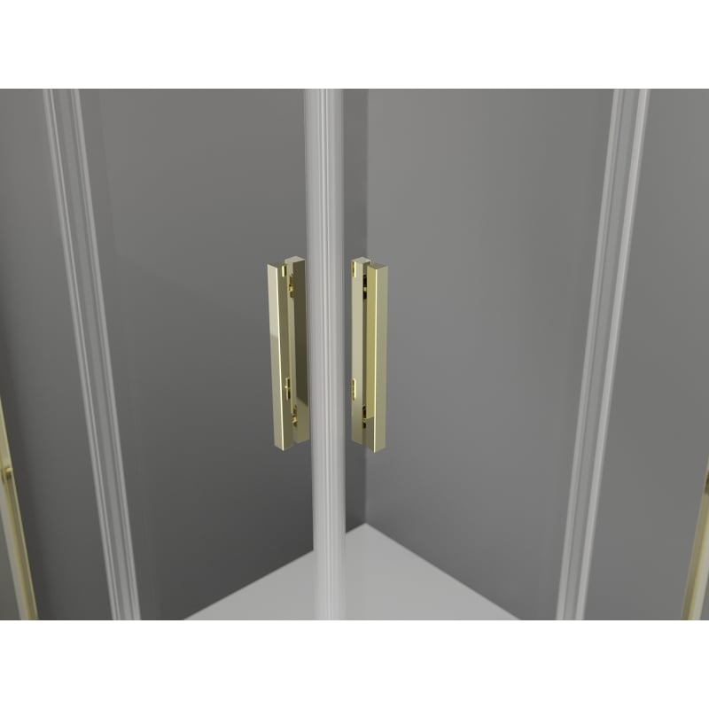 Mexen Exo quadratische Duschkabine zum Schieben 90 x 90 cm, transparent, gold - 8111-090-090-50-00