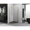 Mexen Exo fünfeckige Duschkabine klappbar 80 x 80 cm, transparent, gold - 812-080-080-50-00
