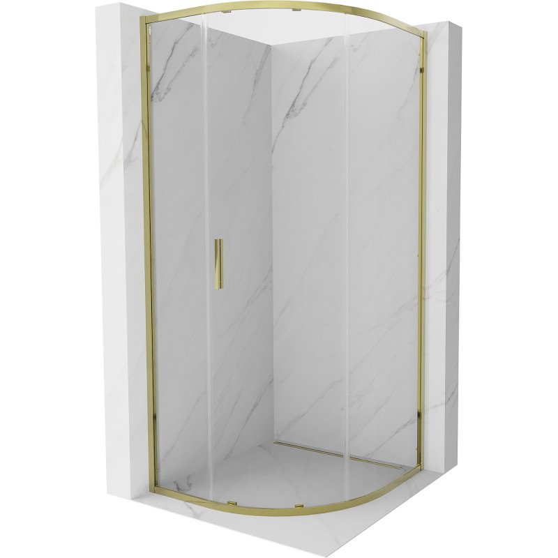 Mexen Exo Duschkabine halbrunde Schiebetür 70 x 70 cm, transparent, gold - 8131-070-070-50-00