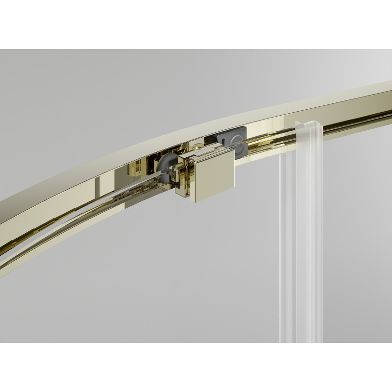 Mexen Exo Duschkabine rund verschiebbar 80 x 80 cm, transparent, gold - 8131-080-080-50-00