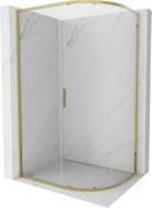 Mexen Exo Duschkabine halbrund, schiebbar 90 x 80 cm, transparent, gold - 8131-090-080-50-00