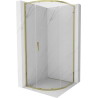 Mexen Exo Halbkreis-Duschkabine, verschiebbar, 90 x 90 cm, transparent, gold - 8131-090-090-50-00