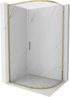 Mexen Exo Duschkabine Halbkreis Schiebetür 100 x 80 cm, transparent, gold - 8131-100-080-50-00