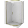 Mexen Exo-S asymmetrische, halbkreisförmige Schiebeduschkabine 120 x 90 cm, transparent, gold - 8131-120-090-50-00
