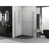 Mexen Exo-S asymmetrische, halbkreisförmige Schiebeduschkabine 120 x 90 cm, transparent, gold - 8131-120-090-50-00