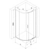 Mexen Exo Duschkabine halbrund, verschiebbar 100 x 100 cm, transparent, gold - 8131-100-100-50-00