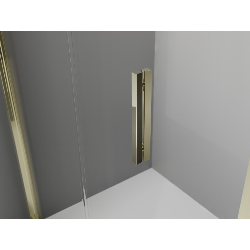 Mexen Exo Duschkabine halbrund, verschiebbar 100 x 100 cm, transparent, gold - 8131-100-100-50-00