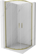 Mexen Exo Duschkabine halbrund, 80 x 80 cm, transparent, gold - 8132-080-080-50-00