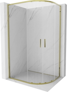 Mexen Exo Duschkabine halbrund, schiebbar 90 x 80 cm, transparent, gold - 8132-090-080-50-00