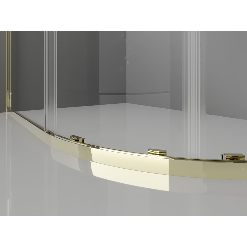 Mexen Exo Duschkabine halbkreisförmig, verschiebbar 100 x 80 cm, transparent, gold - 8132-100-080-50-00