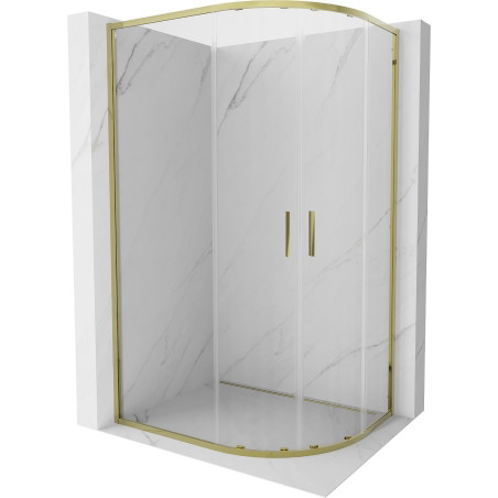 Mexen Exo Duschkabine halbkreisförmig, verschiebbar 100 x 80 cm, transparent, gold - 8132-100-080-50-00