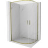 Mexen Exo-S Duo halbrunde Duschkabine verschiebbar 100 x 80 cm, transparent, gold - 8132-100-080-50-00