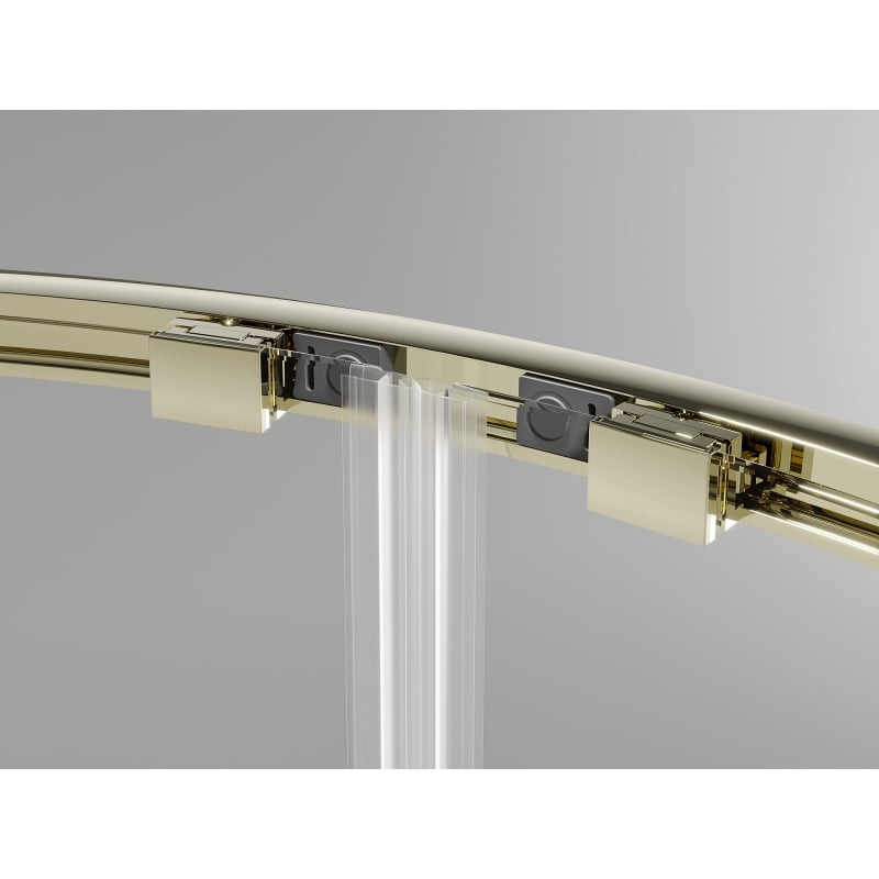 Mexen Exo Halbkreis-Duschkabine Schiebetür 90 x 90 cm, transparent, gold - 8132-090-090-50-00
