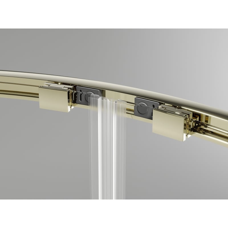 Mexen Exo-S Duo Halbrunde Duschkabine 90 x 90 cm, transparent, gold - 8132-090-090-50-00