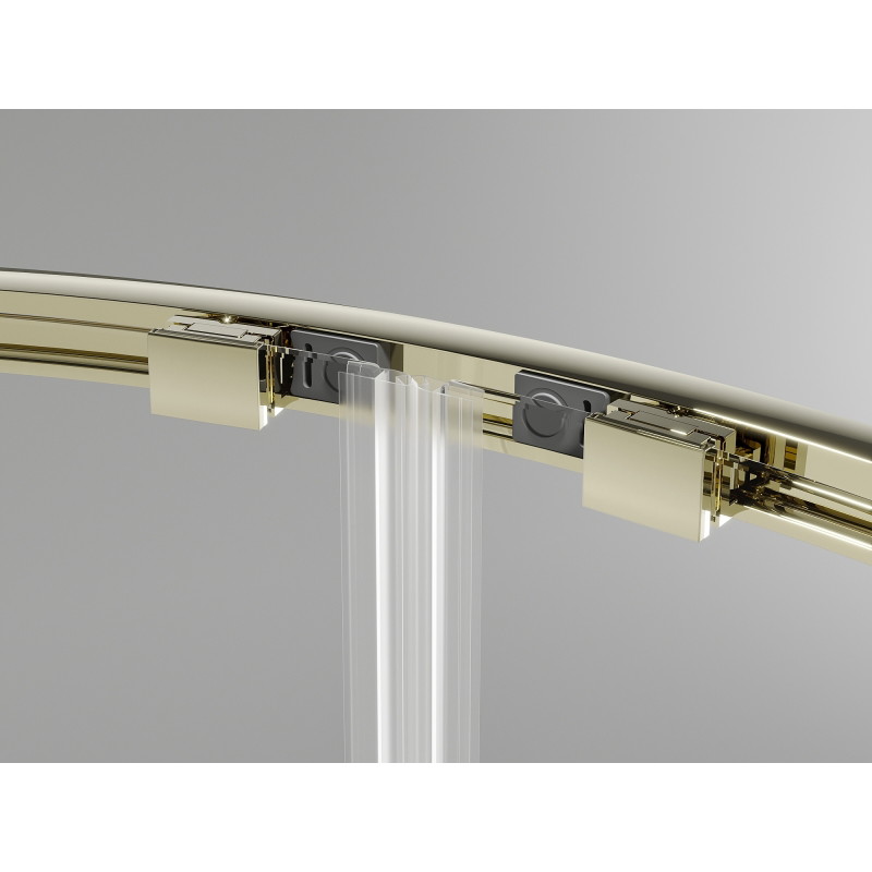 Mexen Exo-S Duo Halbrunde Duschkabine, schiebbar, 120 x 90 cm, transparent, gold - 8132-120-090-50-00