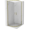 Mexen Exo Duschkabine quadratisch aufschiebbar 100 x 100 cm, transparent, gold - 8132-100-100-50-00