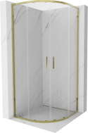 Mexen Exo Duschkabine quadratisch aufschiebbar 100 x 100 cm, transparent, gold - 8132-100-100-50-00