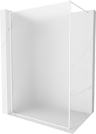 Mexen Kioto-F Duschwand Walk-in mit Rahmen 140 x 202 cm, mattiert 8 mm, weiß - 800-140-104-20-30
