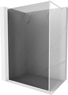 Mexen Kioto-F Duschwand Walk-in mit Rahmen 70 x 202 cm, Graphit 8 mm, weiß - 800-070-104-20-40