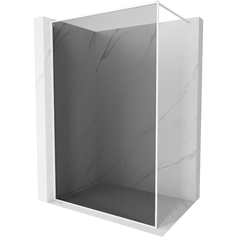 Mexen Kioto-F Duschwand Walk-in mit Rahmen 80 x 202 cm, graphit 8 mm, weiß - 800-080-104-20-40