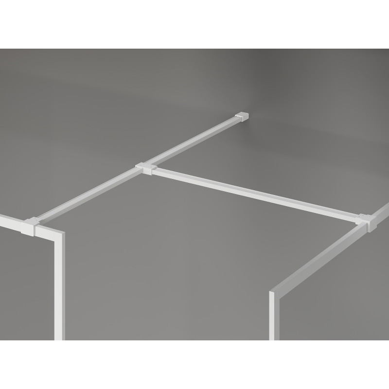 Mexen Kioto-F Duschwand Walk-in mit Rahmen 100 x 85 cm, transparent 8 mm, weiß - 800-100-202-04-20-085