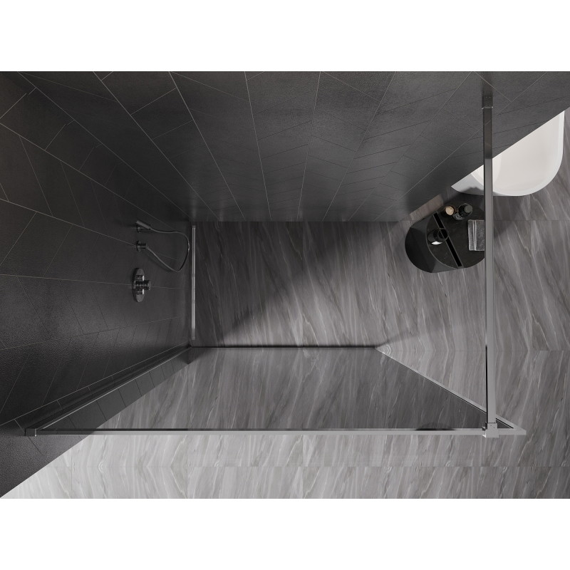Mexen Kioto-F Duschwand Walk-in mit Rahmen 120 x 202 cm, Graphit 8 mm, Chrom - 800-120-104-01-40