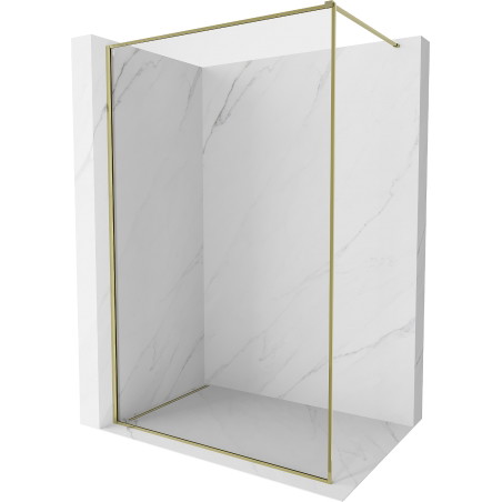 Mexen Kioto-F Duschwand Walk-in mit Rahmen 120 x 202 cm, transparent 8 mm, gold - 800-120-104-50-00