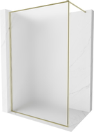 Mexen Kioto-F Duschwand Walk-in mit Rahmen 130 x 202 cm, Frost 8 mm, Gold - 800-130-104-50-30