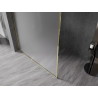 Mexen Kioto-F Duschwand Walk-in mit Rahmen 140 x 202 cm, Frost 8 mm, Gold - 800-140-104-50-30