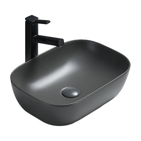 Mexen Rita Aufsatzwaschbecken 45 x 32 cm, dunkelgrau matt - 21084571