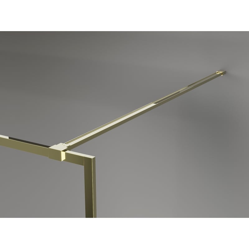 Mexen Kioto-F Duschwand Walk-in mit Rahmen 140 x 202 cm, graphit 8 mm, gold - 800-140-104-50-40