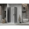 Mexen Lima faltbare Duschkabine 90 x 70 cm, Grafit, Chrom + Duschwanne Flat, Weiß - 856-090-070-01-40-4010