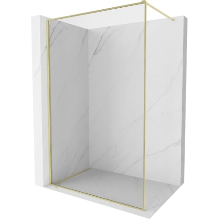 Mexen Kioto-F Duschwand Walk-in mit Rahmen 95 x 202 cm, transparent 8 mm, gebürstetes Gold - 800-095-104-55-00